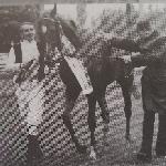 Kasjan - Trener Andrzej Walicki i dżokej Stanisław Dzięcina po zwycięstwie Kasjana w WW 1974